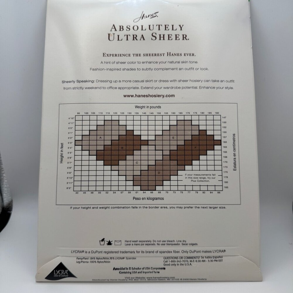 NWB Hanes Absolutely Ultra Sheer Control Top Pantyhose Size E Jet Black Style 70 - Picture 3 of 3
